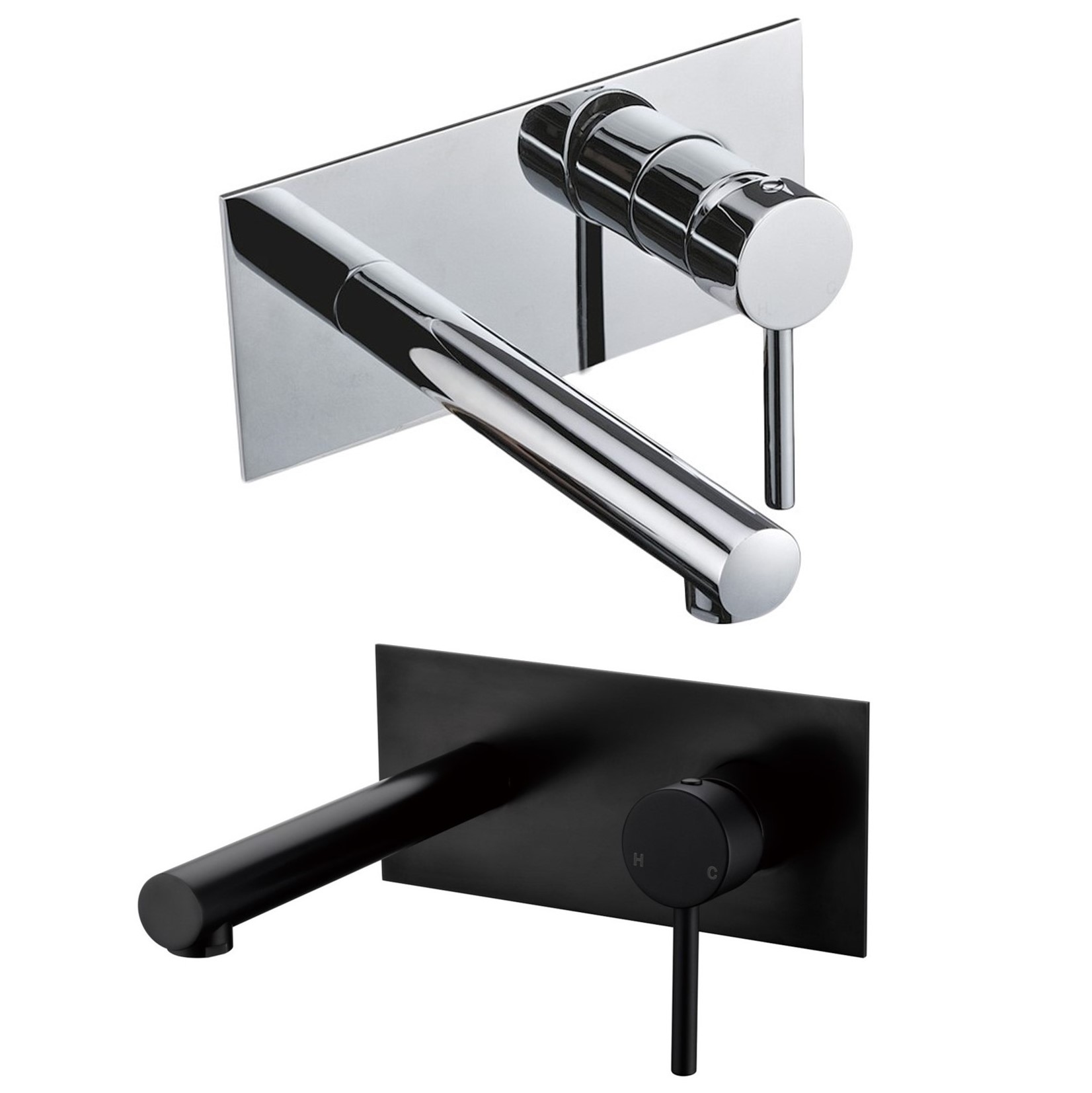 OTUS Wall Basin/Bath Mixer Chrome / Matte Black PC3004